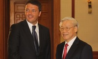 Tổng bí thư Nguyễn Phú Trọng tiếp Thủ tướng Italia Matteo Renzi trong chuyến thăm chính thức VN